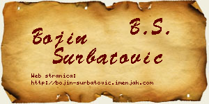 Bojin Šurbatović vizit kartica